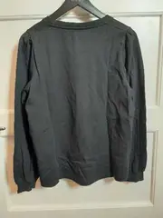 Vorschaubild 2 von Damen Pullover Puffärmel Schwarz Gr. 36/S Baumwolle
