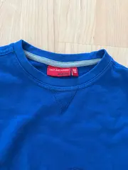 Vorschaubild 3 von Pullover Kinder Gr. 104 Blau Grafik Schriftzug Baumwolle