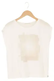 Vorschaubild 1 von Damen T-Shirt Gr. 36/S Weiß Casual Minimalistisch Grafisches Muster