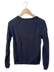 Vorschaubild 2 von Damen Pullover Blau Gr. 36/S Casual Langarm Schriftzug Baumwolle Modal