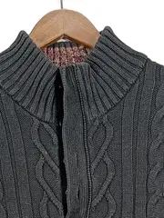 Vorschaubild 4 von Herren Strickpullover Zopfmuster Grau XL Casual Langarm