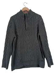 Vorschaubild 1 von Herren Strickpullover Zopfmuster Grau XL Casual Langarm