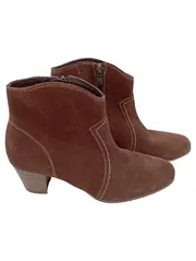 Vorschaubild 1 von Stiefelette Damen Gr. 40 Braun Wildleder Casual Reißverschluss