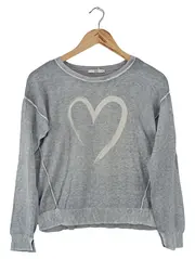Vorschaubild 1 von Pullover Damen 34/XS Grau Herz Print Casual Basic