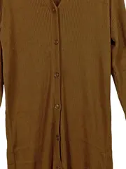 Vorschaubild 3 von Damen Strickjacke Langarm Rippstrick Braun Gr. M