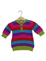 Vorschaubild 1 von . Kinder Pullover gestreift Mehrfarbig Gr. 62 Langarm Baumwolle