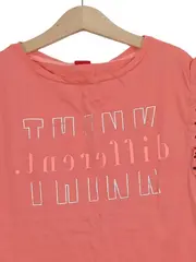 Vorschaubild 2 von Mädchen T-Shirt Gr. 152 Rosa Rüschen Stickerei Baumwolle