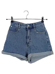 Vorschaubild 1 von Damen Jeans Shorts Gr. 34 Blau Casual High Waist Denim Kurze Hose