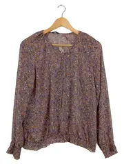 Vorschaubild 1 von EDC Bluse Damen Langarm Blumenmuster Rüschen Mehrfarbig Gr. 38/M