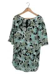 Vorschaubild 1 von Blumenmuster Sommerkleid Midikleid Damen Gr. 40/L Mehrfarbig Viskose