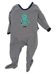 Vorschaubild 1 von Baby Strampler Einteiler Gr. 68 Blau Gestreift Oktopus Maritim