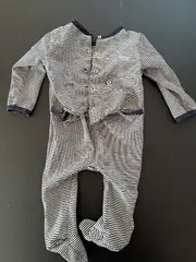 Vorschaubild 2 von Baby Strampler Einteiler Gr. 68 Blau Gestreift Oktopus Maritim