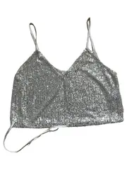 Vorschaubild 2 von Damen Pailletten Top Silber Gr. 36/S Glamourös Party