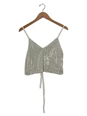 Vorschaubild 1 von Damen Pailletten Top Silber Gr. 36/S Glamourös Party