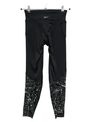 Vorschaubild 2 von Damen Leggings XS 34 Schwarz Sportlich Grafisch Lochmuster