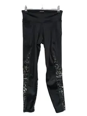 Vorschaubild 1 von Damen Leggings XS 34 Schwarz Sportlich Grafisch Lochmuster