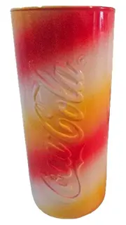 Vorschaubild 1 von Glas 300ml Mehrfarbig Farbverlauf Rot Gelb Fan Becher Trinkglas