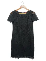 Vorschaubild 1 von Damen Spitzenkleid Gr. 32/XXS Schwarz Elegant Kurzarm Festlich