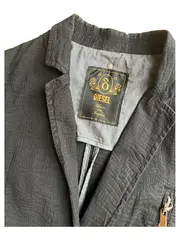 Vorschaubild 2 von Damen Blazer Jacke Gr. 38 Schwarz Baumwolle Casual