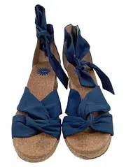 Vorschaubild 2 von Sandaletten Wedges Keilabsatz Damen Blau Gr. 39
