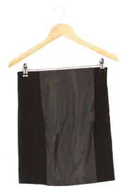 Vorschaubild 1 von Damen Bleistiftrock Gr. 34/XS Schwarz Business Rock Lederdetails