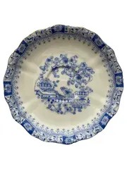 Vorschaubild 1 von Unterteller Porzellan Klassisch blaues Blumenmuster 15cm
