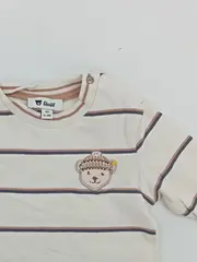 Vorschaubild 5 von Langarmshirt Gr. 62 Baby Bär Applikation Streifen Beige