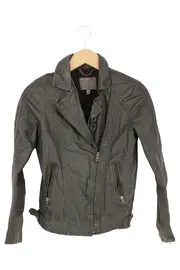 Vorschaubild 1 von Damen Lederjacke Gr. 34/XS Grau Vintage Bikerjacke