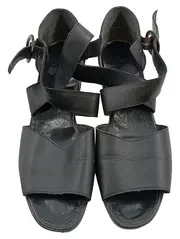 Vorschaubild 2 von Sandaletten Damen Leder Schwarz Größe 41.5 Klassisch Riemchen