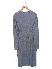 Vorschaubild 2 von Strickkleid Damen Gr. 40/42 L Grau Meliert Feinstrick Kleid