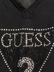 Vorschaubild 2 von Damen Top Schwarz Strass Logo V-Ausschnitt Gr. M 38