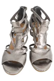 Vorschaubild 2 von Peeptoe Damen 37 Silber Elegant Modisch Cut-Outs