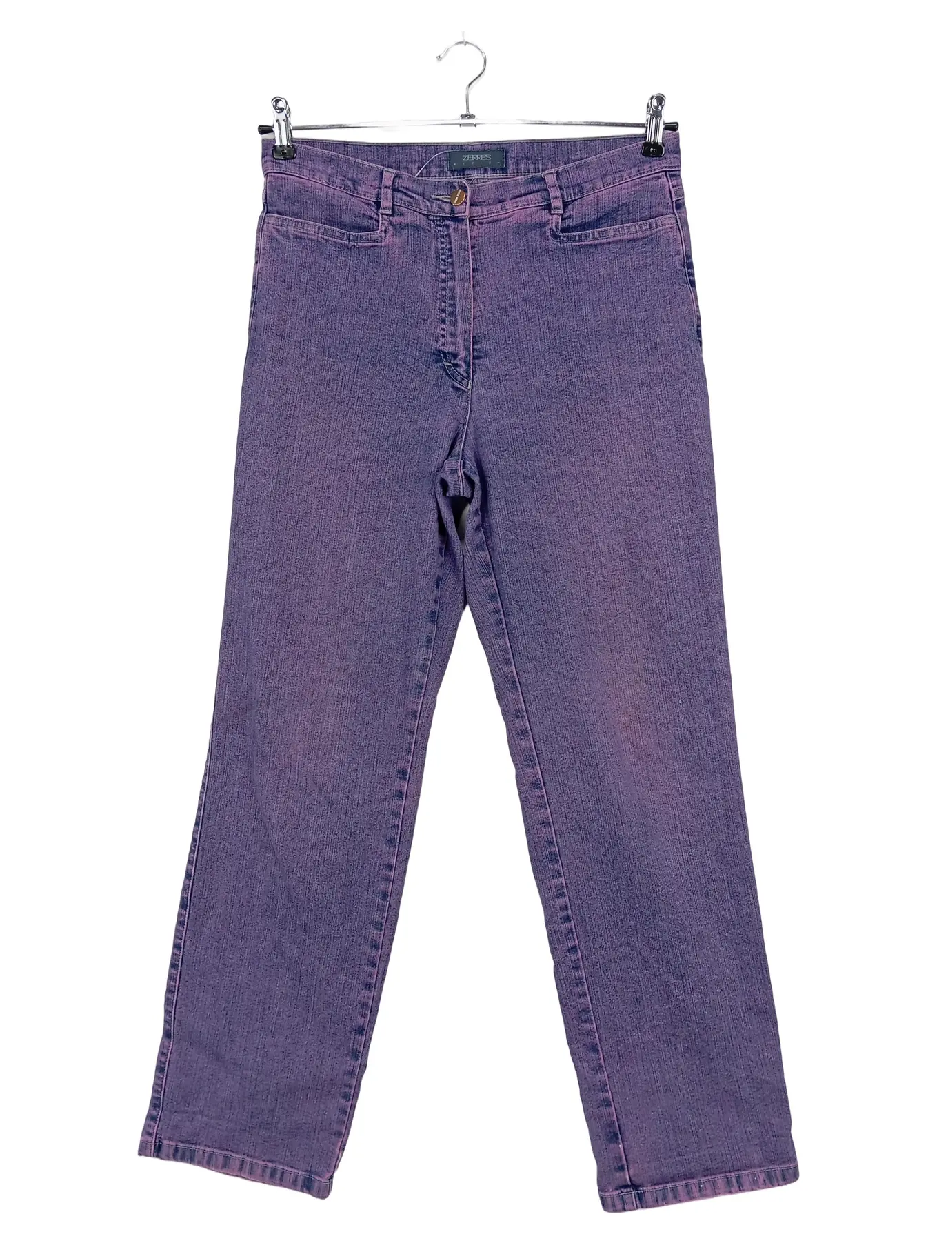 ZERRES Damen Jeans Straight Leg Gr. 38 Lila Casual