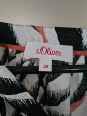 Vorschaubild 3 von Damen Bluse Zebra-Muster Gr. 38/M Schwarz Weiß Koralle Viskose