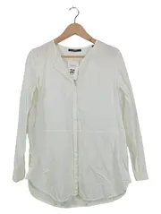 Vorschaubild 1 von Damen Bluse Gr. 38 Weiß Baumwolle Langarm Modern