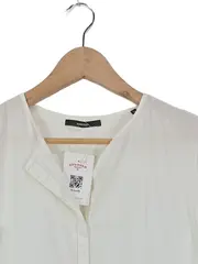 Vorschaubild 3 von Damen Bluse Gr. 38 Weiß Baumwolle Langarm Modern