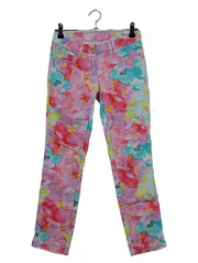Vorschaubild 1 von Mädchen Jeans Slim Fit Gr. 146 Mehrfarbig Blumenmuster