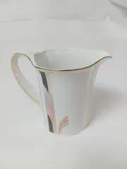 Vorschaubild 3 von Milchkännchen Porzellan Weiß Goldrand Geometrisch Elegant