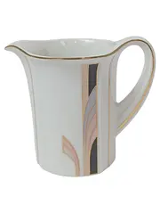 Vorschaubild 1 von Milchkännchen Porzellan Weiß Goldrand Geometrisch Elegant