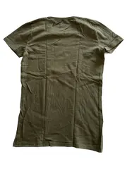 Vorschaubild 4 von Damen T-Shirt Kurzarm Oliv Uni Logo Print Gr. 36/S Baumwolle