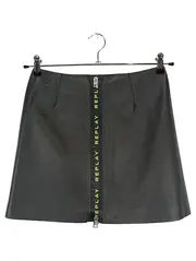 Vorschaubild 1 von Damen Lederrock Kunstleder Minirock Schwarz Gr. 34/XS Streetwear