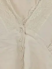 Vorschaubild 3 von Damen Bluse Langarm Spitze Cropped Beige Romantisch Gr. S