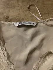 Vorschaubild 5 von Damen Bluse Langarm Spitze Cropped Beige Romantisch Gr. S