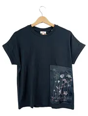 Vorschaubild 1 von Damen T-Shirt Gr. 38 M Grau Blumenprint Spruch Casual