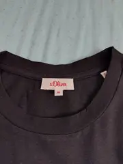 Vorschaubild 2 von Damen T-Shirt Gr. 38 M Grau Blumenprint Spruch Casual