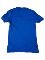 Vorschaubild 3 von Herren T-Shirt V-Ausschnitt Blau Gr. M Basic Baumwolle