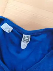 Vorschaubild 5 von Herren T-Shirt V-Ausschnitt Blau Gr. M Basic Baumwolle