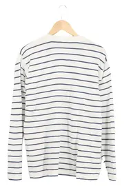 Vorschaubild 2 von Herren Pullover L gestreift V-Ausschnitt Baumwolle Casual Maritim