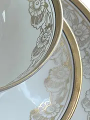 Vorschaubild 4 von Kaffeegedeck 3-teilig Porzellan Weiß Gold Blumen Klassisch