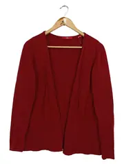 Vorschaubild 1 von Damen Strickjacke Rot Gr. 36/S Klassisch Elegant Viskose Baumwolle
